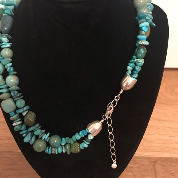 Genuine Turquoise Double Layer Adjustable Necklace